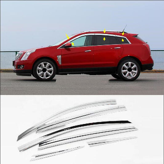 for Cadillac SRX 2010-2015 Chrome ABS Window Visor Vent Shades Sun Rain Guard 6x