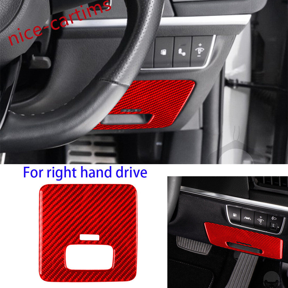 Kit for Kia Stinger 2019-23 RHD Driver Side Fuse Box Panel Trim Red Carbon Fiber