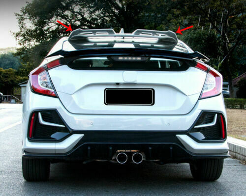 White Rear Roof Spoiler Tail Wing Bar 2P for Honda for Civic FK8 Hatchback 2017-2021