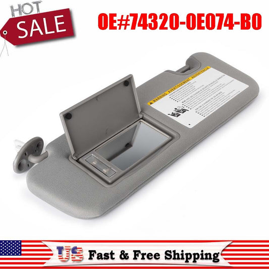 74320-0E074-B0 Gray Left Driver Side Sun Visor for Toyota Highlander 14-19 15