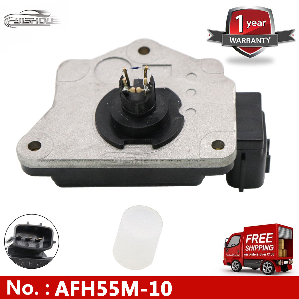 MAF Mass Air Flow Meter Sensor AFH55M-11, compatible with for Nissan D21 2.4L microphone, new AFH55M10.