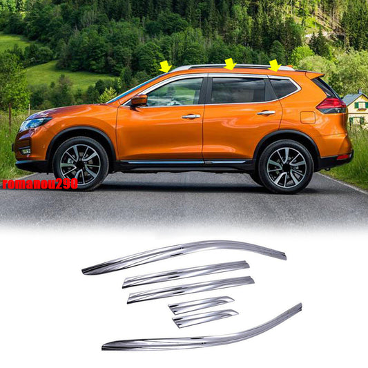 6for Nissan Rogue 2014-2020 Chrome Window Visor Vent Shades Sun Rain Wind Guard