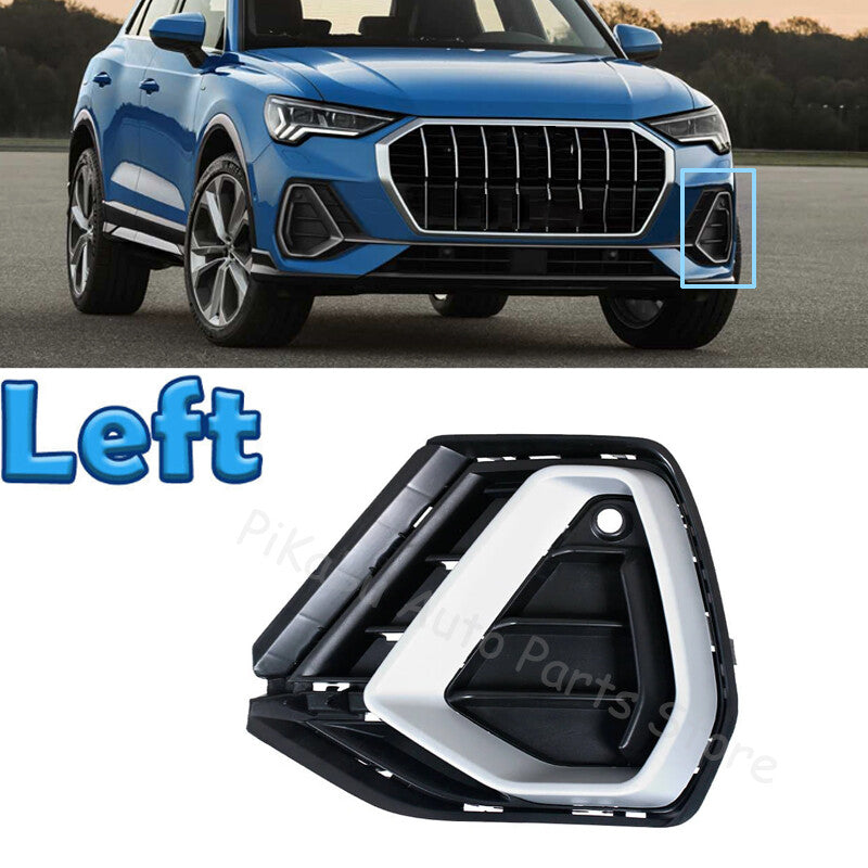 Left Front Bumper Fog Light Grill Fog Lamp Cover for Audi Q3 2019 2020 2021