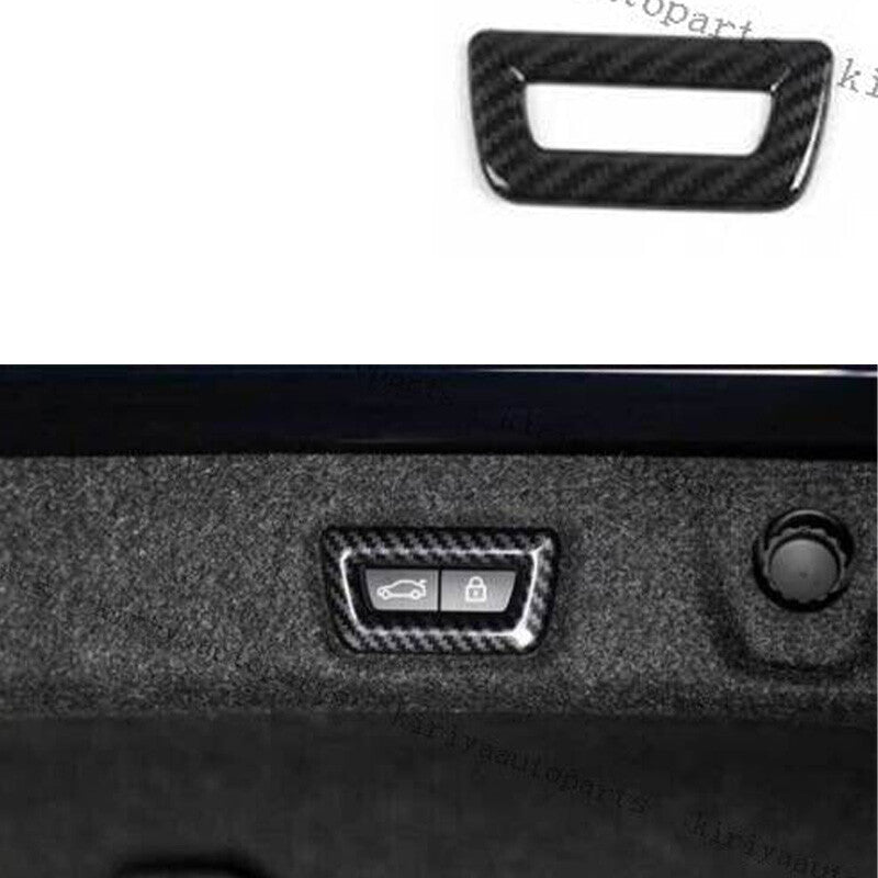 for BMW X5 X6 X7 G05 2019-2023 Carbon Fiber Tailgate Trunk Switch Cover Trim 1pc