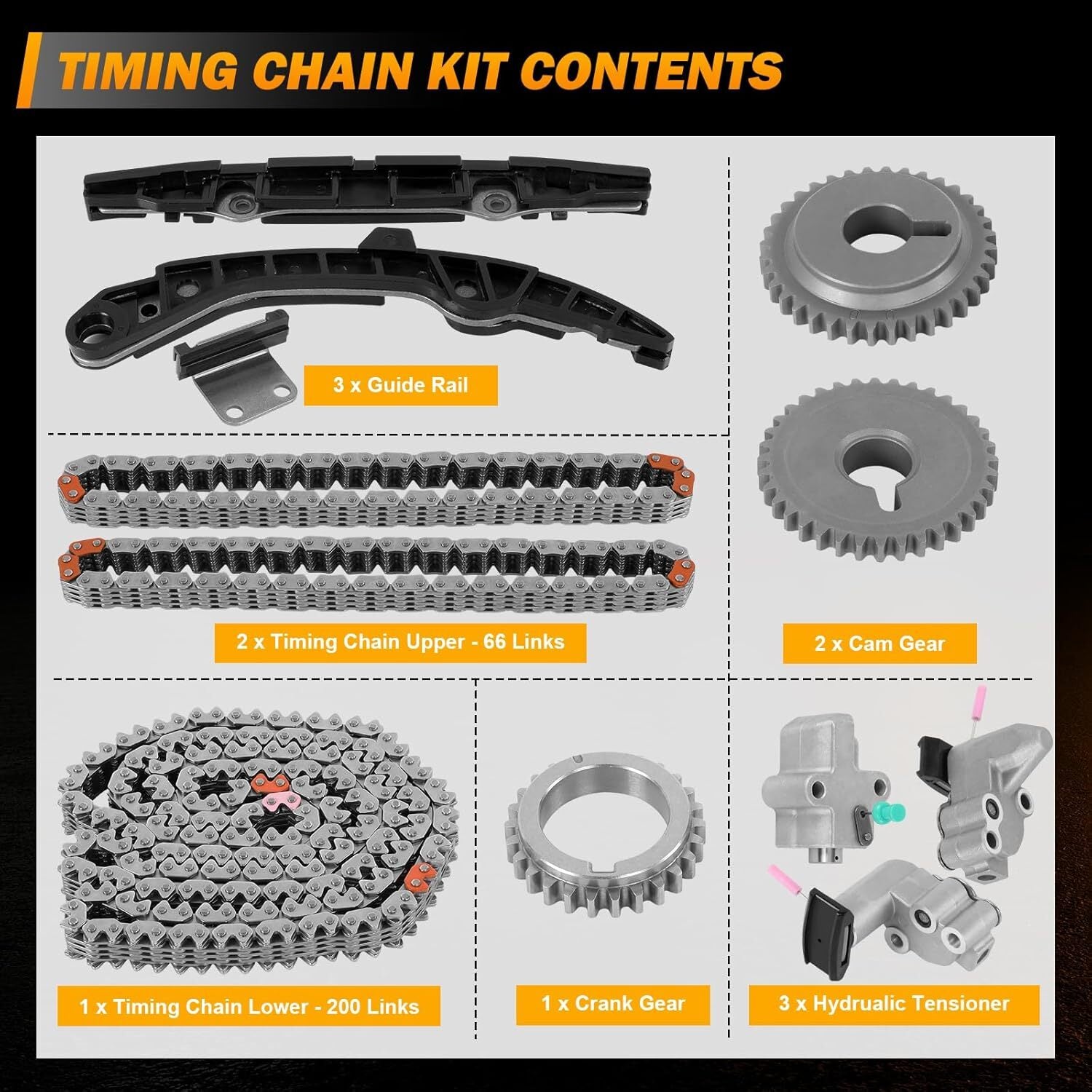 Timing Chain Kit Fit for Infiniti for Nissan 370Z QX70 G37 M37 Q60 V36 VQ37VHR 3.7L