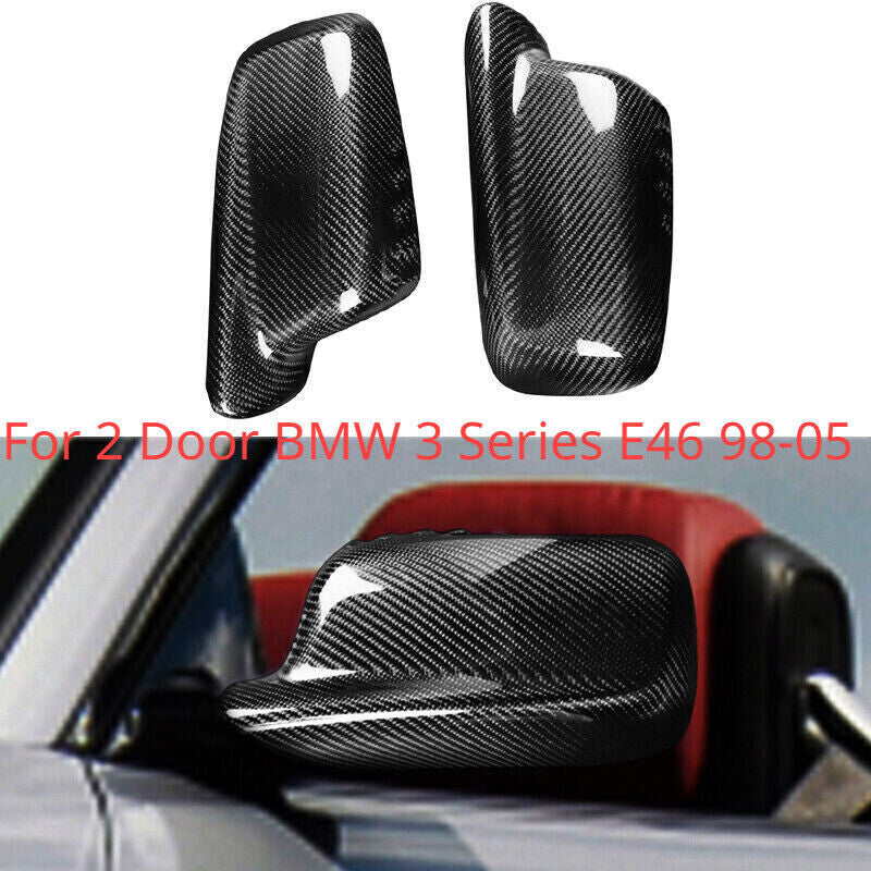 For 2 Door for BMW 3 Series E46 98-05 Real Carbon Fiber Car Side Mirror Cover Caps