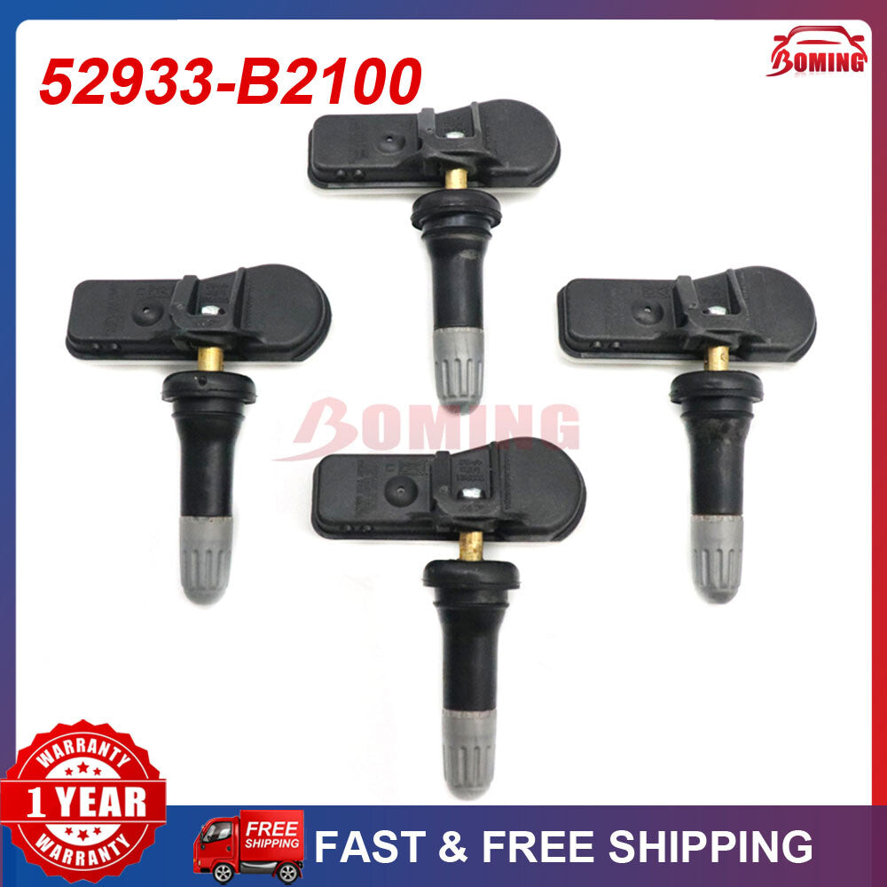 4-pack of new 52933-B2100 TPMS tire pressure monitoring sensors for Kia Soul (2014-2019)