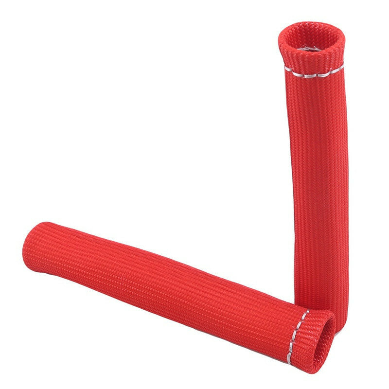 8Pc Car Red Engine Spark Plug Wire Heat Shield Boot Loom Sleeve Protector Cover