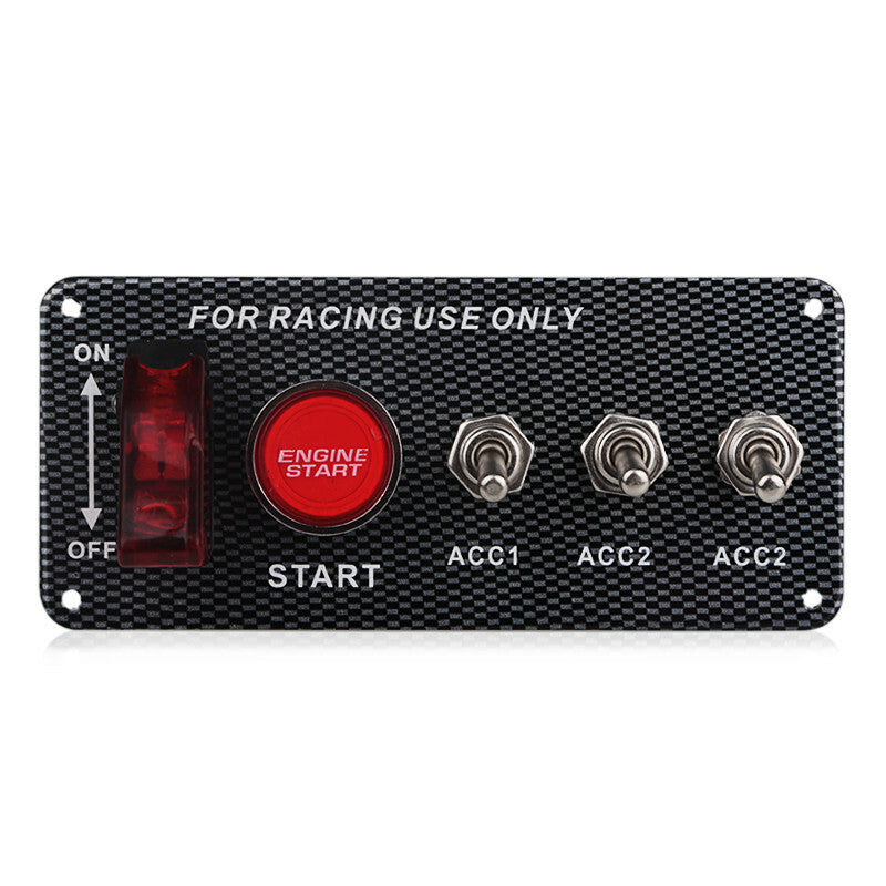 Multifunction Carbon Fiber Engine Start Push Button Toggle Panel Ignition Button