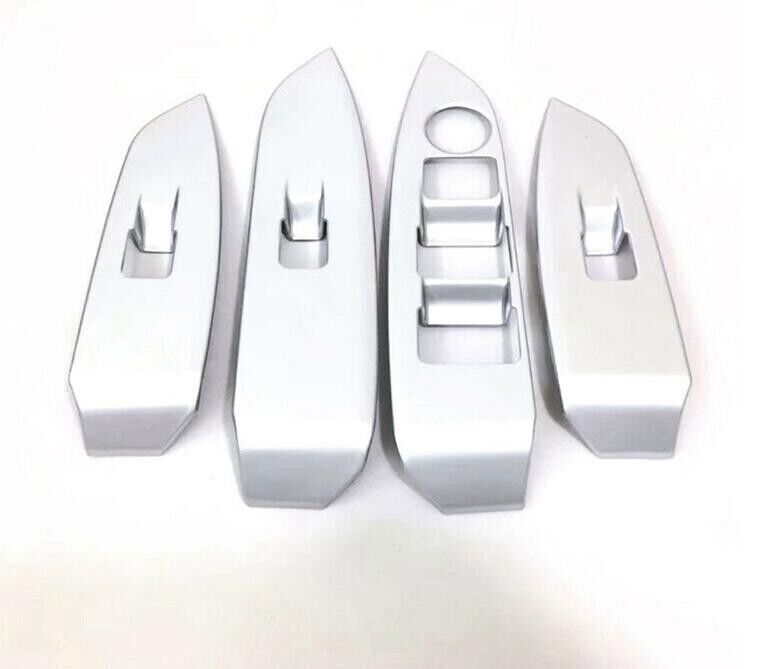 4X ABS Matte Silver Window Lift Switch Panel Cover Trim for Mazda CX-3 2016-2021