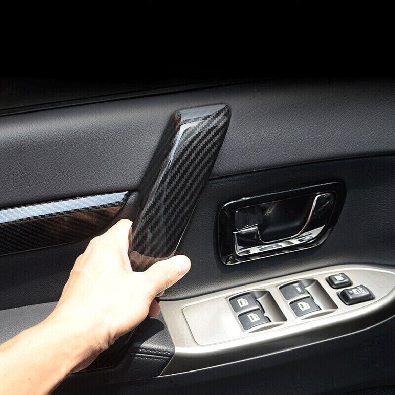 Carbon Fiber Door Armrest Stripe Trim for Mitsubishi Pajero Montero 2009-2021