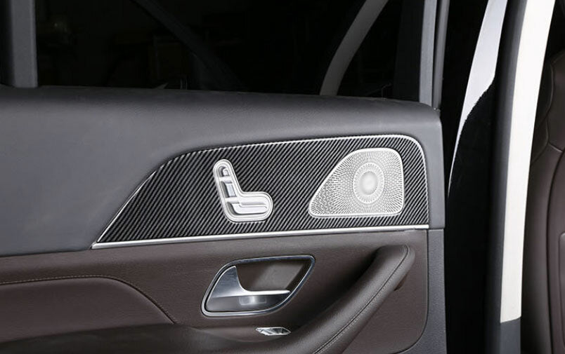 for Mercedes-Benz GLE 2020-2022 Carbon Fiber Interior Door Panel Cover Trim 4pcs