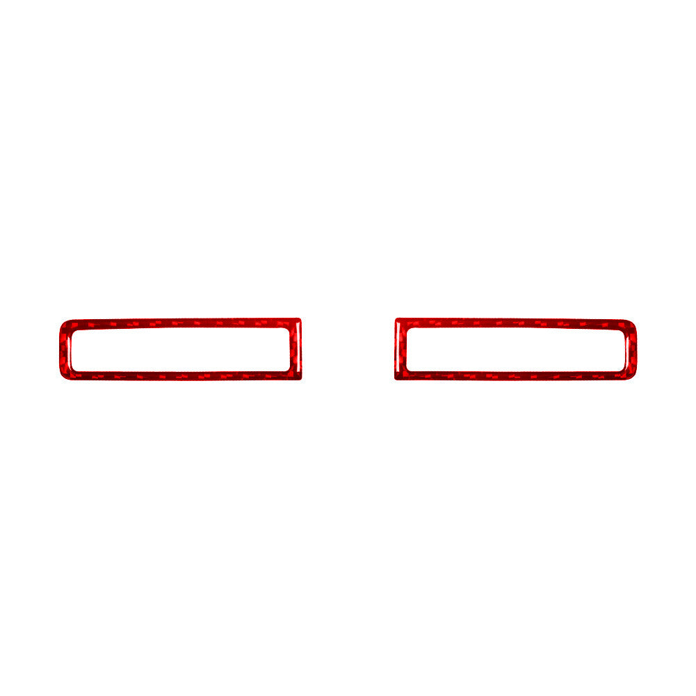 2X Red Carbon Fiber Center Vent Inner Frame Trim for Volkswagen for Tiguan 2013-2017