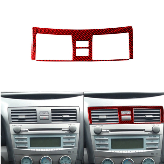 Red Carbon Fiber Center Air Vent Outlet Cover Trim for Toyota for Camry 2007-2011
