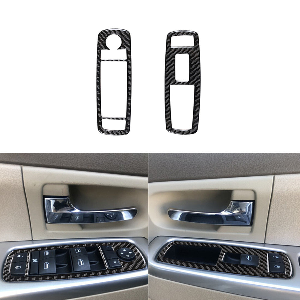 Carbon Fiber Door Window Lift Switch Panel Cover Trim for Jeep Liberty 2008-2012