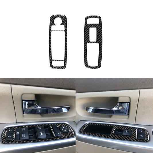 Carbon Fiber Door Window Lift Switch Panel Cover Trim for Jeep Liberty 2008-2012