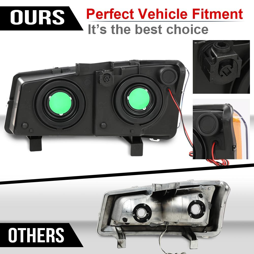 Suitable for 2003-2006 for Chevrolet Silverado with transparent black corner headlights and taillights.
