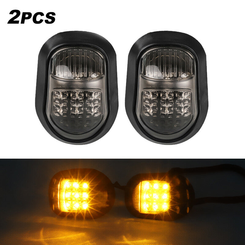 Motorcycle Flush Mount LED Turn Signals Indicator Blinker Amber Light Universal