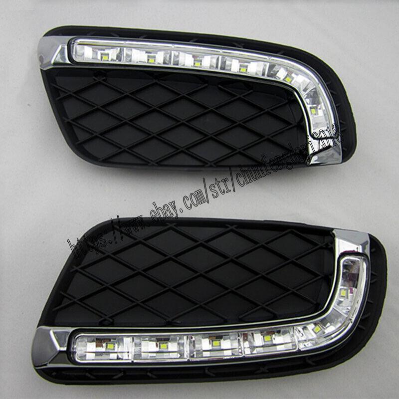 for Benz for Smart Fortwo 2008-2011 2pcs LED DRL Daytime Running Fog Light Lamp