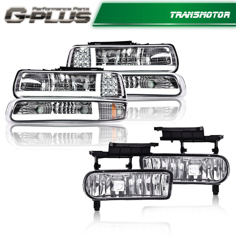 LED DRL headlights + fog lights suitable for Chevrolet SILVERADO 99-02 and TAHOE 00-06 models.