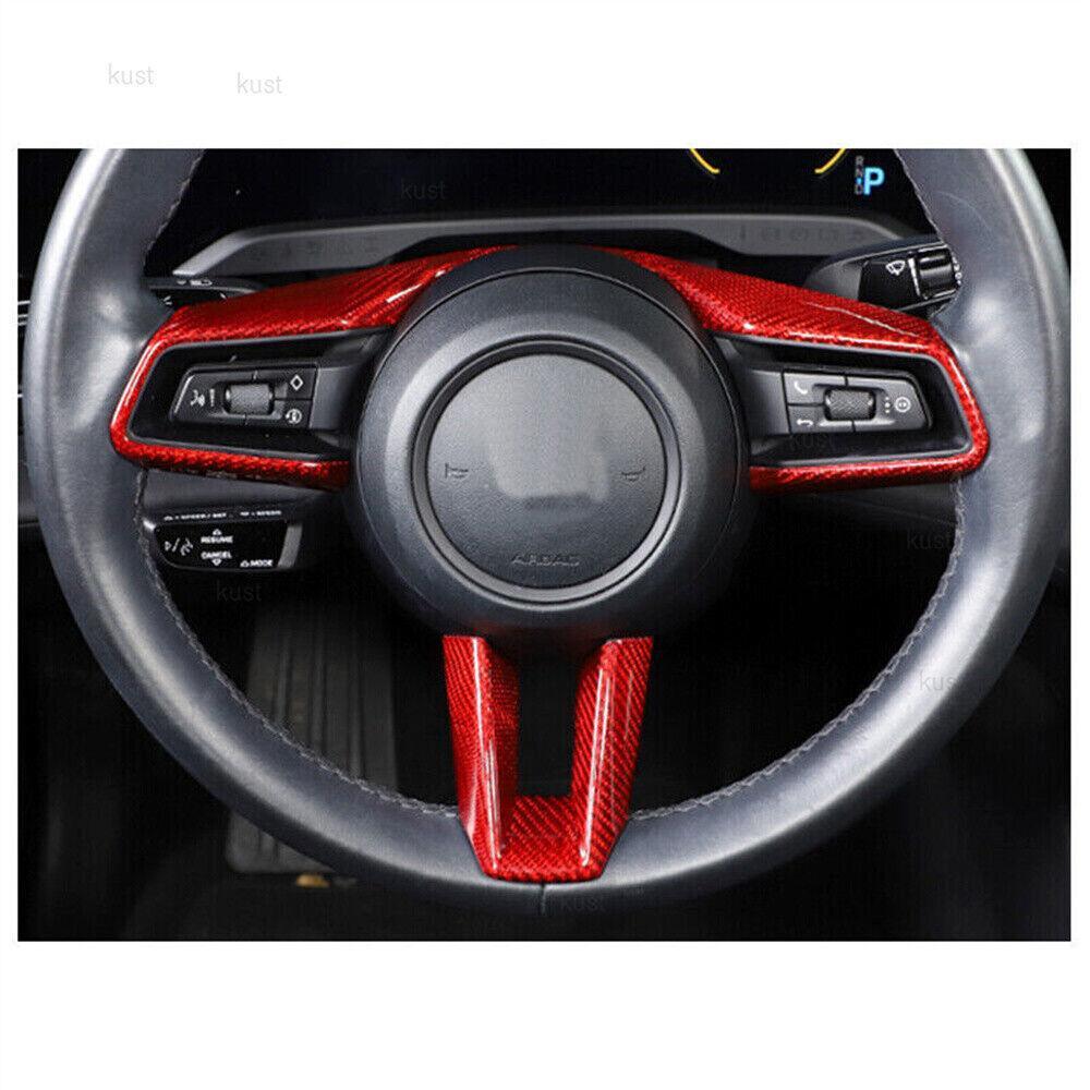 Red carbon fiber steering wheel for Porsche 911 Taycan 2019+ and Macan for Panamera Trim.