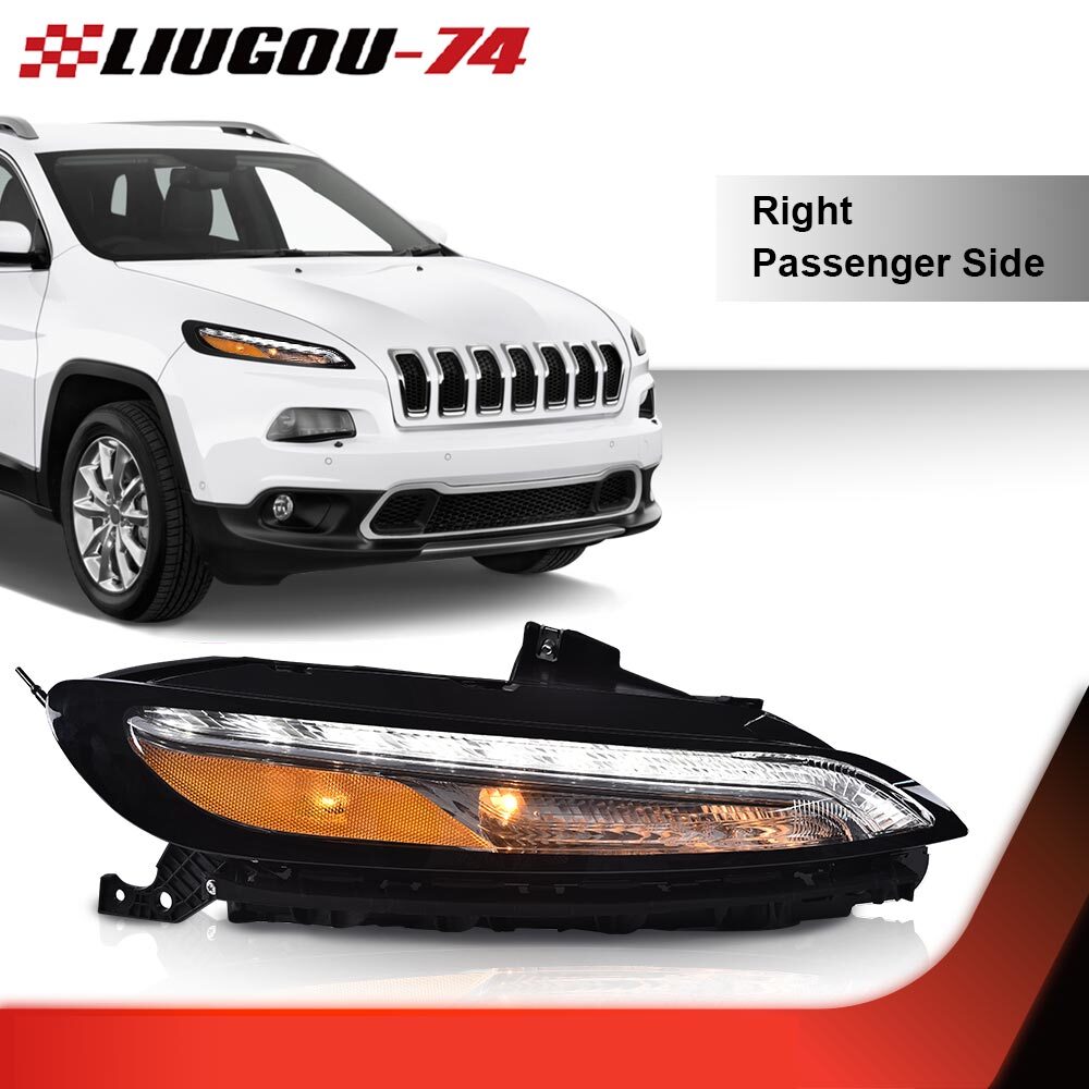 White LED DRL stop light signal passenger side suitable for 2014-18 for Jeep Cherokee