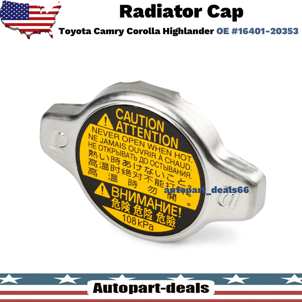 Radiator Cap Replacement 16401-20353 108kPa for Toyota 2001-2017 for Camry for Corolla