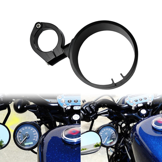 Black Side Speedometer Relocation Mount Bracket Kit for Harley Dyna Sportster