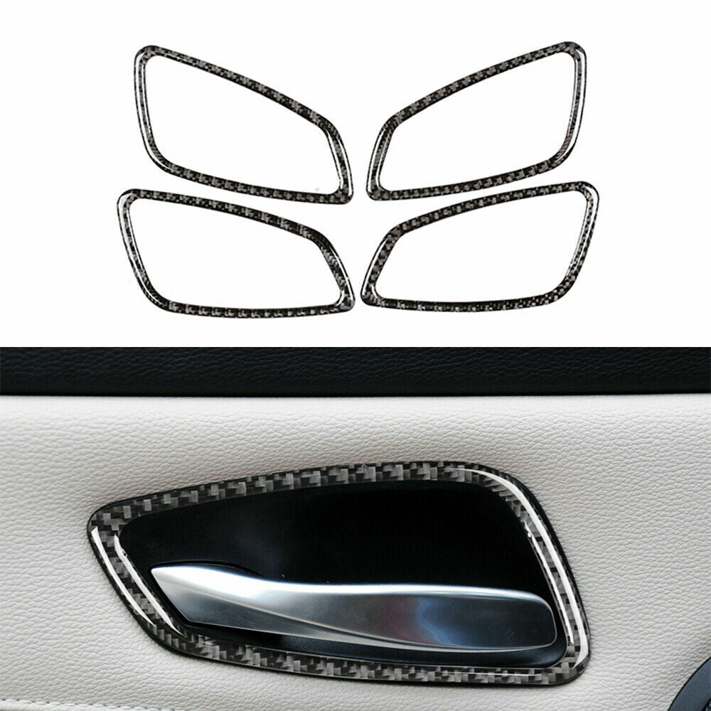 Carbon fiber interior door handle protectors suitable for BMW 3 Series E90 E92 (2005-12-)