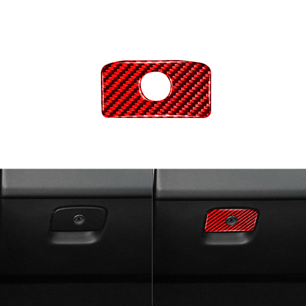Red Carbon Fiber for Co -Pilot Storage Cover Trim for Jaguar F-PACE XE XF 2016-2020