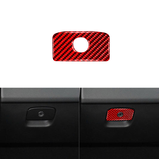 Red Carbon Fiber for Co -Pilot Storage Cover Trim for Jaguar F-PACE XE XF 2016-2020