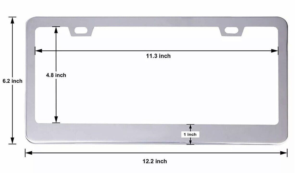 2-piece car license plate frame cover, rear boot screw cap, chrome alloy for Chevrolet