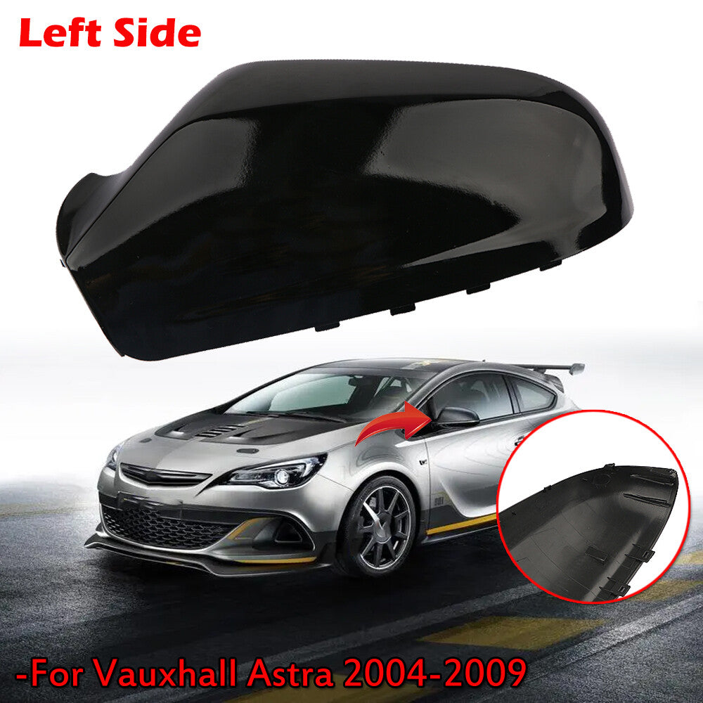 LEFT Front Wing Door Mirror Cover Cap for Vauxhall Astra 2004-2009 Casing Black