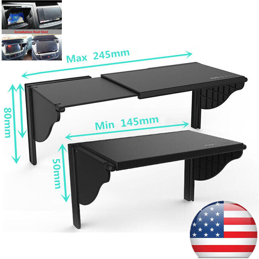 6-10 Car GPS Navigation Light Cover Barrier Sun Visor Sunshade Black Universal