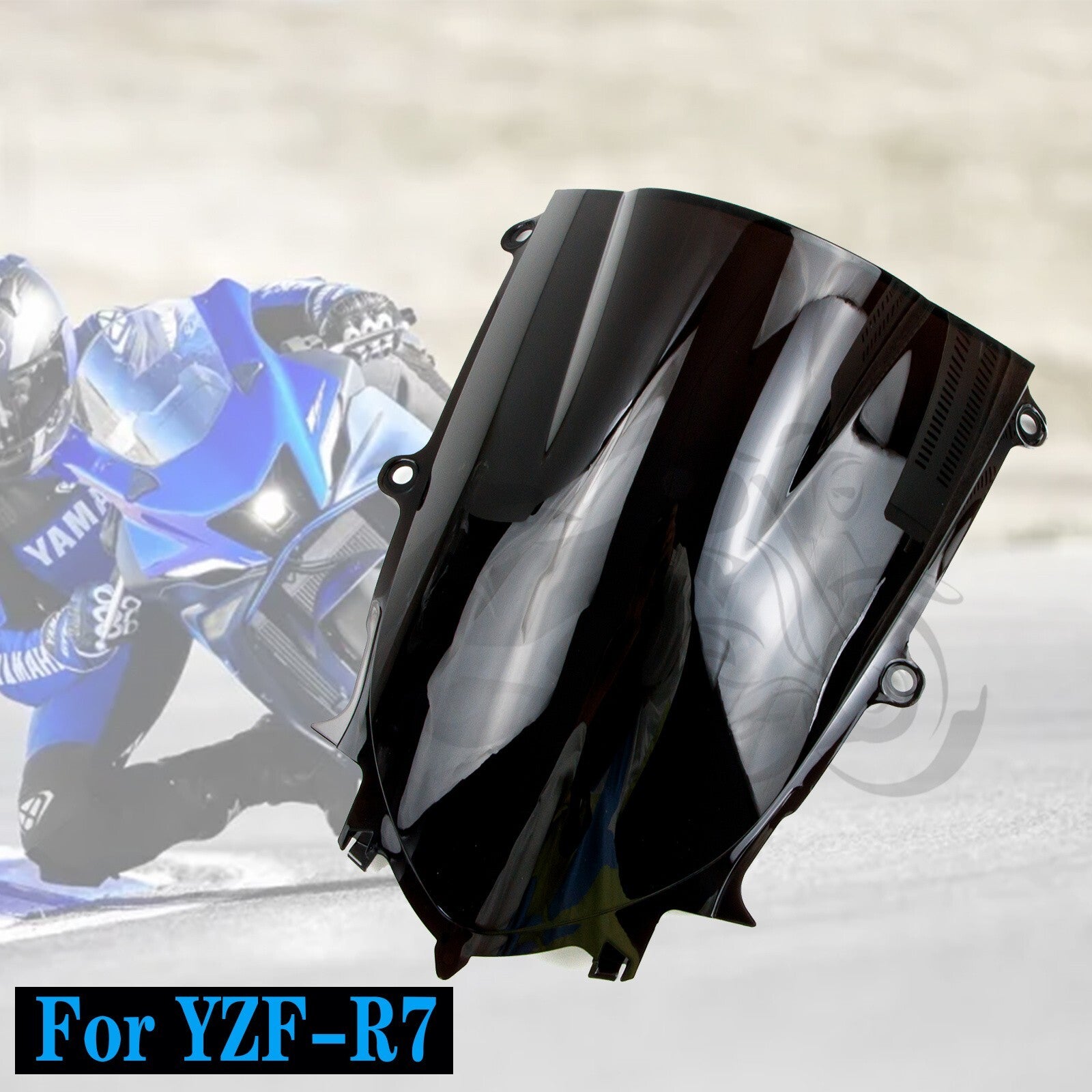 Black Windshield Windscreen Fit for Yamaha YZF R6 2017-2020 2021 YZF R7 21-2022