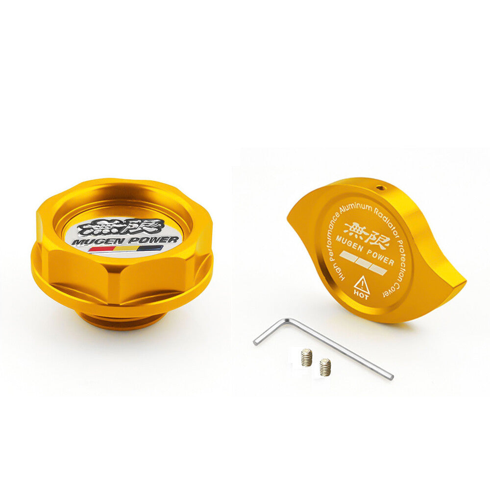 Gold JDM Aluminum Racing Engine Oil Filler Cap+ Radiator Cap for Honda for Acura
