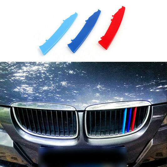 for BMW 3 Series 2004-2008 3-Color Car Front Center Mesh Grille Grill Strip Trim