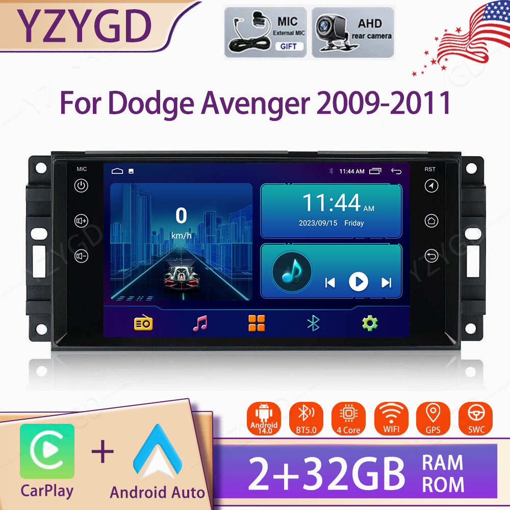 Android Auto Carplay for Dodge Avenger 2009-2011 Stereo Screen Car Radio GPS Nav