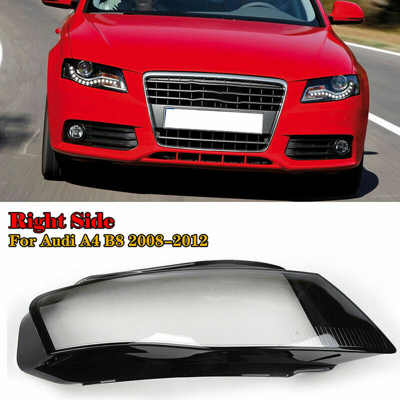 Right Front Headlight Lens Cover Lampshade Cap Clear for Audi A4 B8 2009-2012