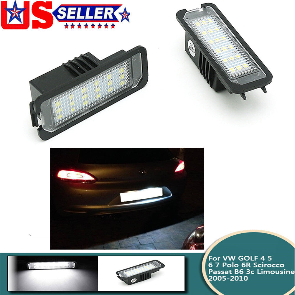 for VW GOLF4 1997-2005 2Pcs Rear Door Led License Plate Number Lights Lamps
