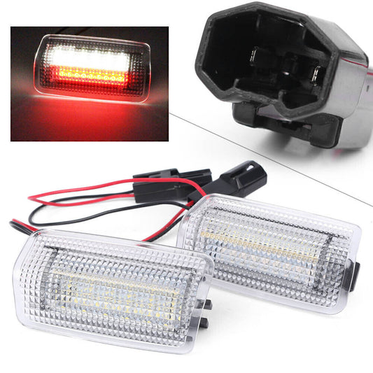 2pcs LED Welcome Door Light Error Emergency Side White+Red Fit for Toyota for Camry