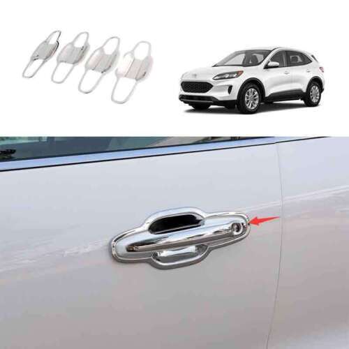 for Ford Escape Kuga 2020-2023 Steel Car Outside Door Bowl Cup Cover Trim Chrome