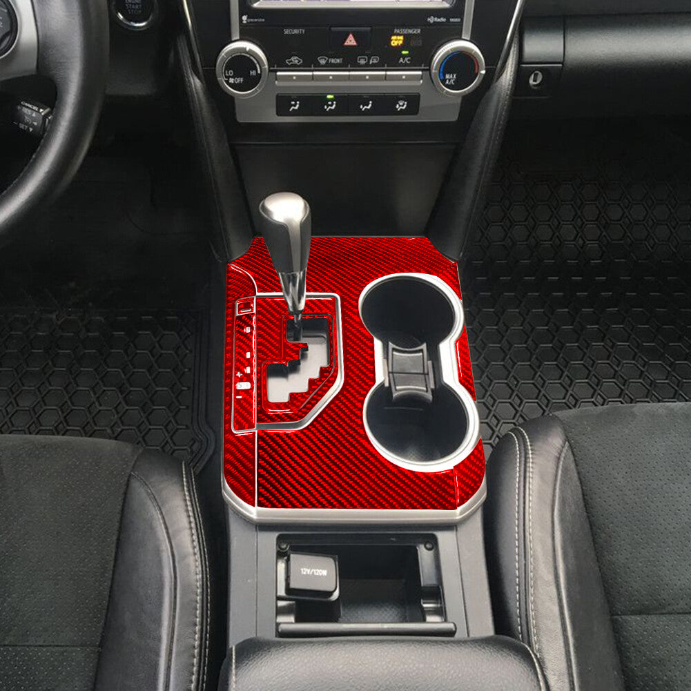 Red Carbon Fiber Gear Shift Panel Decorative Cover Trim for Toyota for Camry 12-14 B