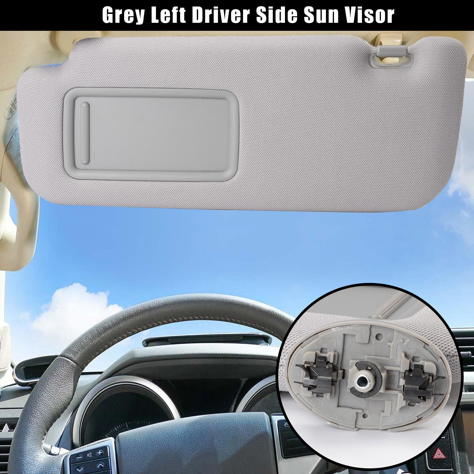 74320-02711-E0 Grey Left Driver Side Sun Visor For 2009-2013 for Toyota for Corolla 1.8L