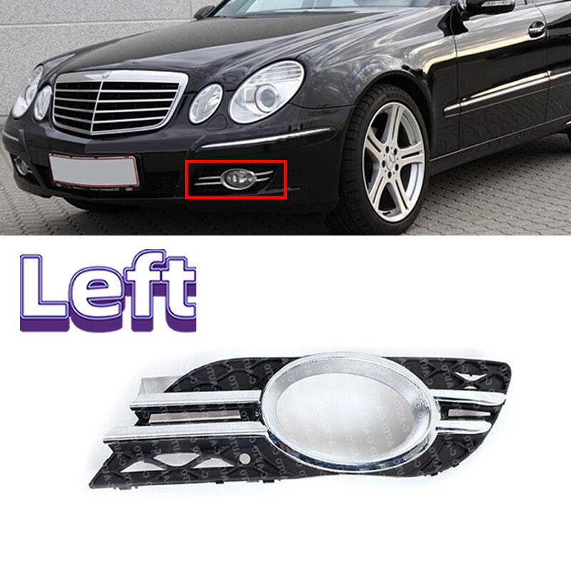 Left for Mercedes-Benz E-CLASS W211 2007-2009 Front Fog Light Grill Cover Trim