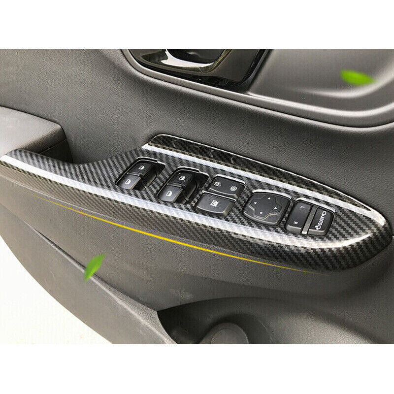 for Hyundai Kona 2018-2022 Carbon Look Door Window Lift Switch Button Panel Trim
