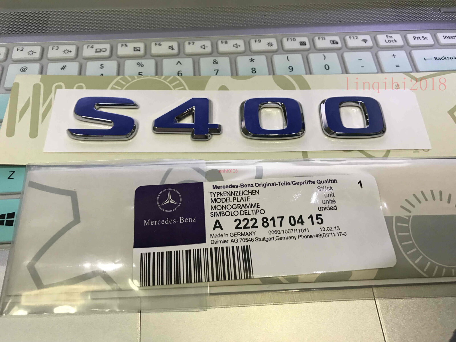 Chrome S400 Rear Trunk Emblem Decal Badge FOR NEW S400