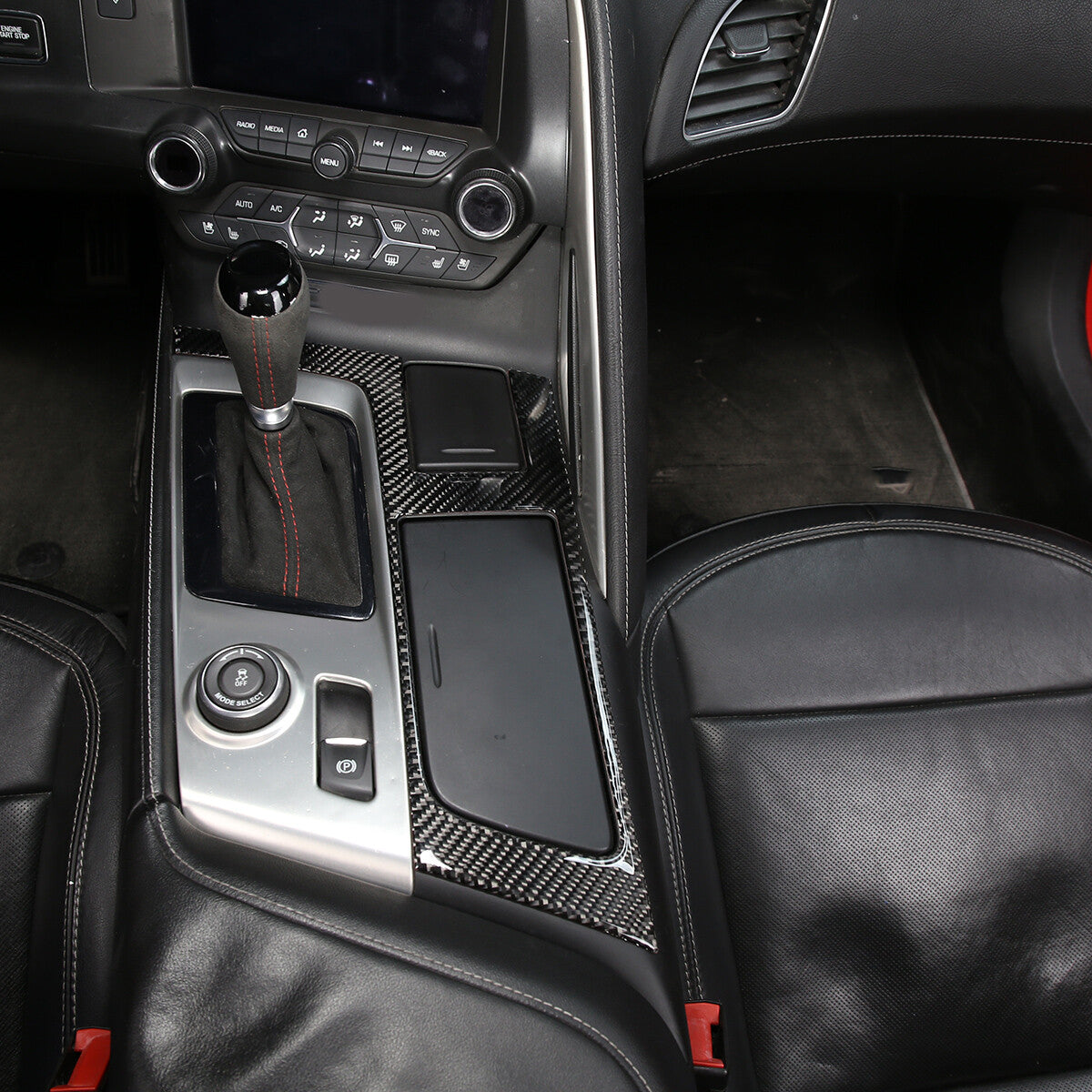 Carbon fiber steering wheel volume button cover trim for Corvette C7 2014-19 USA