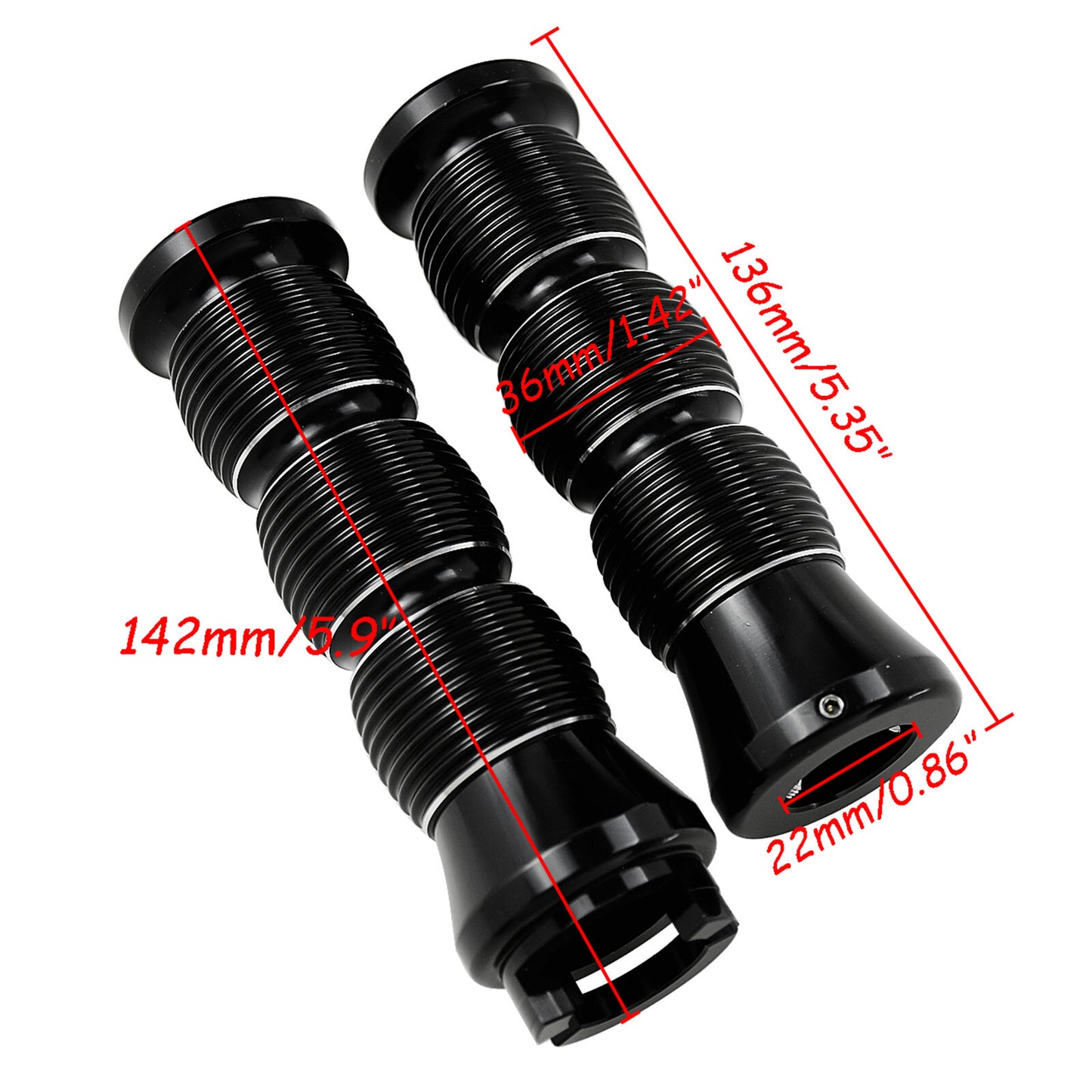 7/8inch 22mm Black Handlebars Hand Grips Fit For Indian Scout Bobber 2015-2022