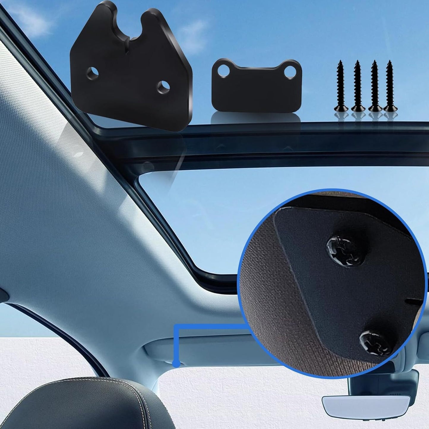 Black sun visor repair kit for Dodge for RAM 1500 trucks 2019-2024